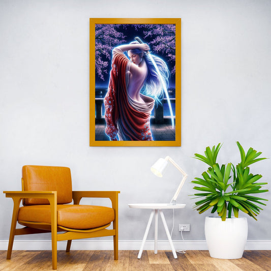 Geisha with Sword Asian Style Poster | Wall Art for Home & Office | High-Quality Print - High-Quality Visual Display