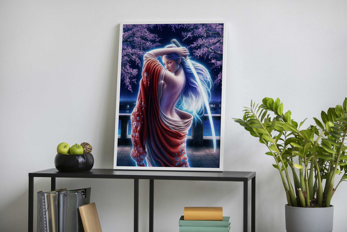 Geisha with Sword Asian Style Poster | Wall Art for Home & Office | High-Quality Print - High-Quality Visual Display