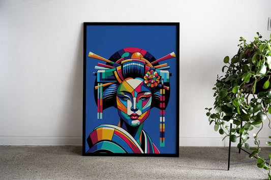 Geisha wpap pop art Asian Style Poster | Wall Art for Home & Office | High-Quality Print - High-Quality Visual Display