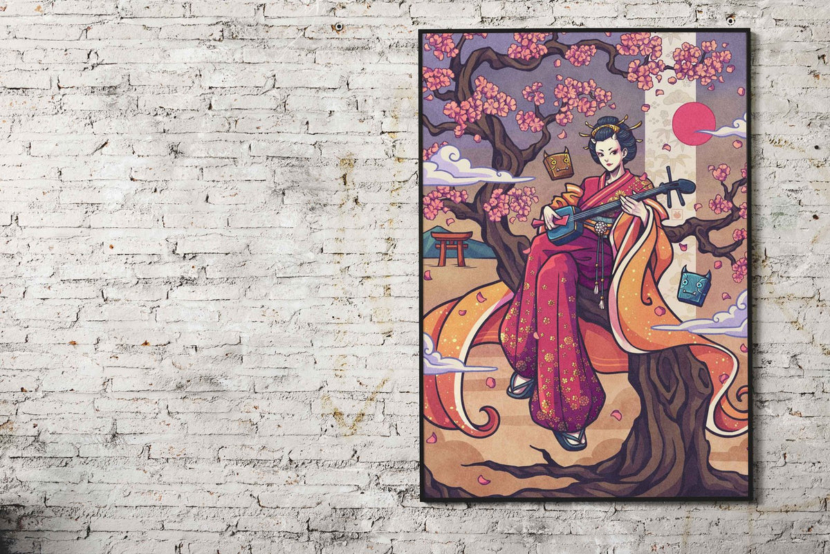 Geisha Asian Style Poster | Wall Art for Home & Office | High-Quality Print - High-Quality Visual Display