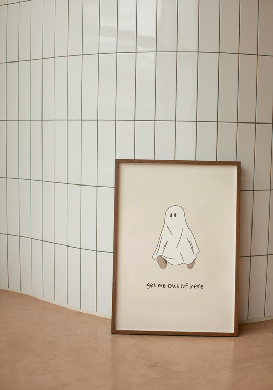 Get Me Out Of Here | Black and Cream | Art Print - High-Quality Premium Wall Art Decor Sticker