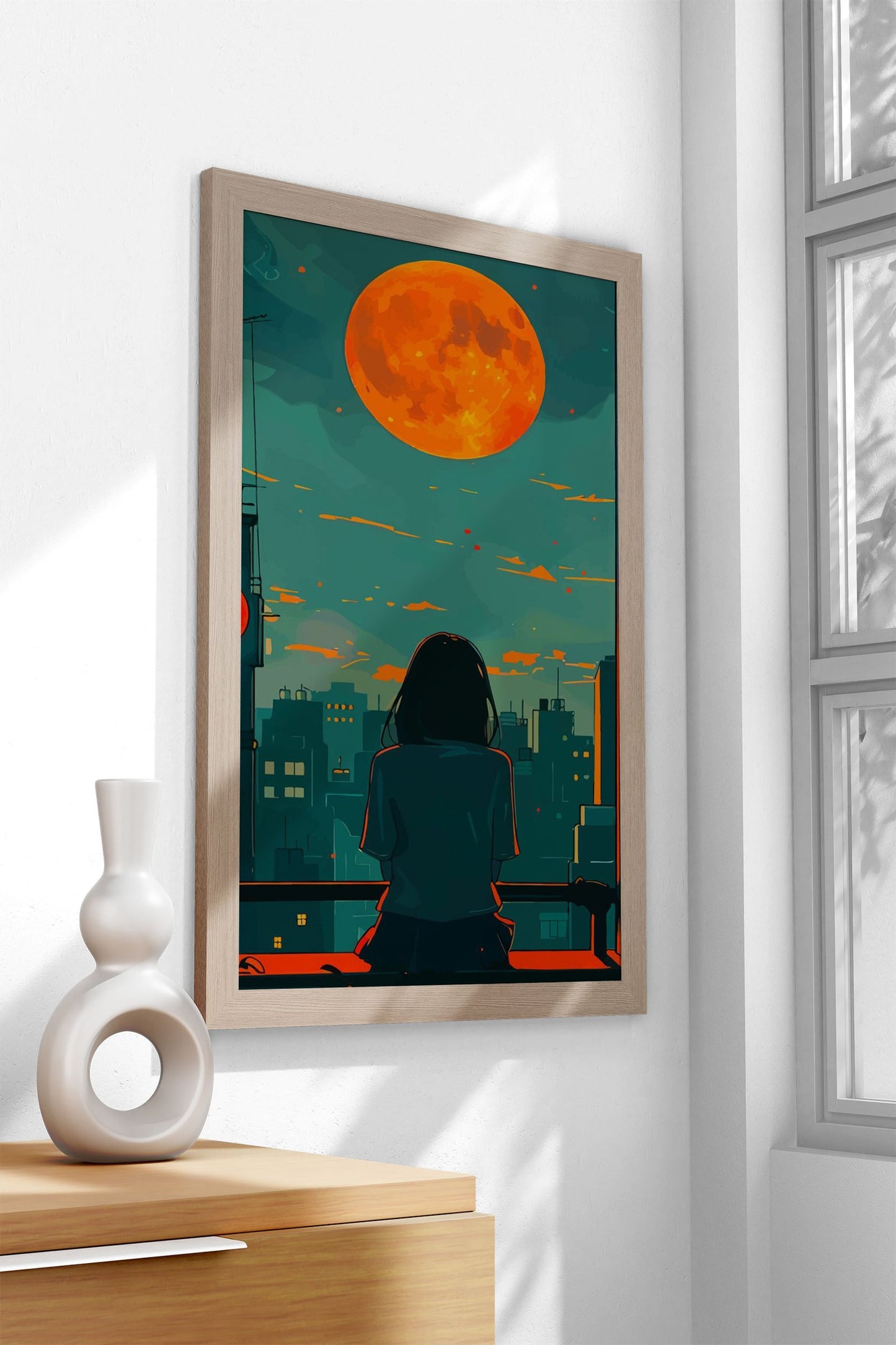 Girl Alone Sunrise Asian Style Poster | Wall Art for Home & Office | High-Quality Print