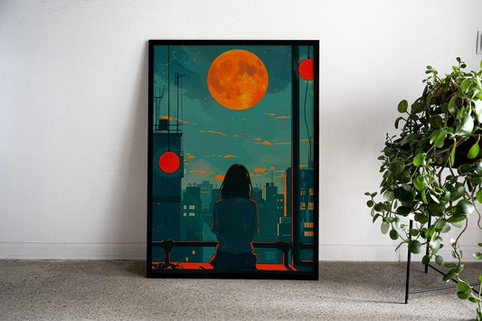 Girl Alone Sunrise Asian Style Poster | Wall Art for Home & Office | High-Quality Print - High-Quality Visual Display