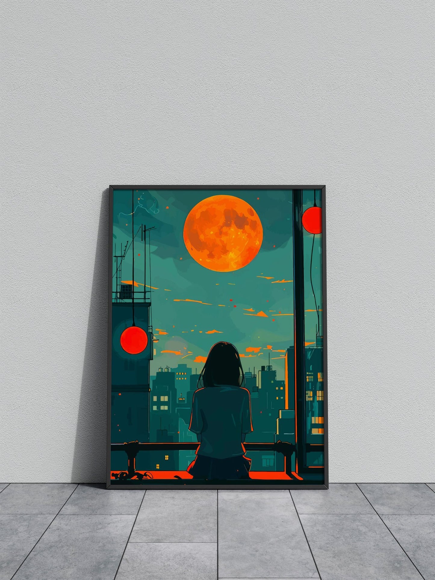 Girl Alone Sunrise Asian Style Poster | Wall Art for Home & Office | High-Quality Print