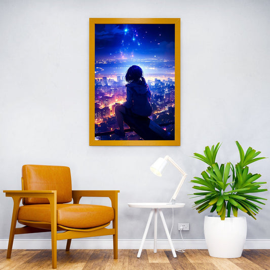 Girl Alone View Cyberpunk Asian Style Poster | Wall Art for Home & Office | High-Quality Print - High-Quality Visual Display