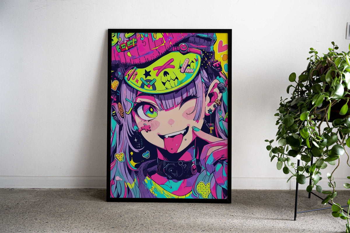 Girl Anime Colorful Theme Asian Style Poster | Wall Art for Home & Office | High-Quality Print - High-Quality Visual Display
