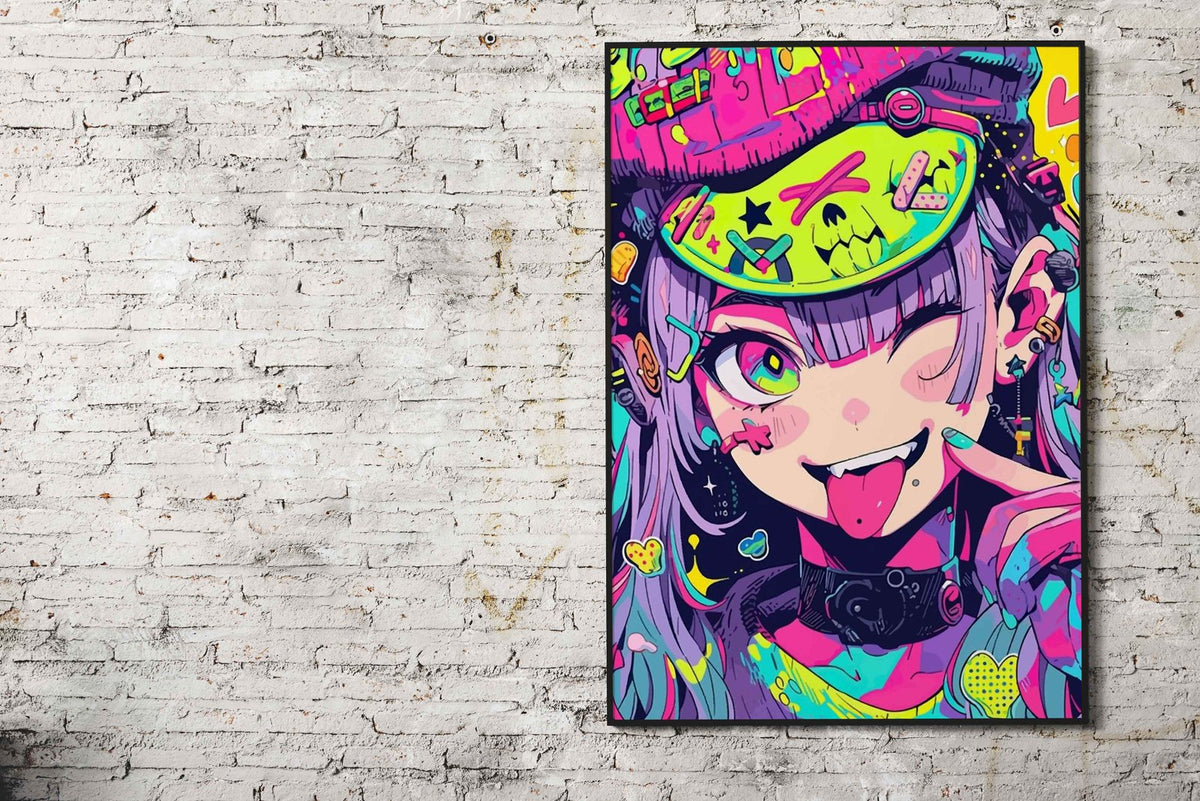 Girl Anime Colorful Theme Asian Style Poster | Wall Art for Home & Office | High-Quality Print - High-Quality Visual Display
