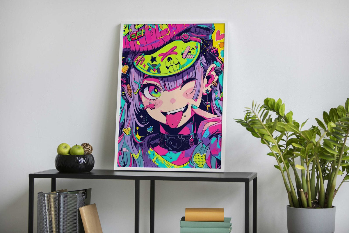 Girl Anime Colorful Theme Asian Style Poster | Wall Art for Home & Office | High-Quality Print - High-Quality Visual Display