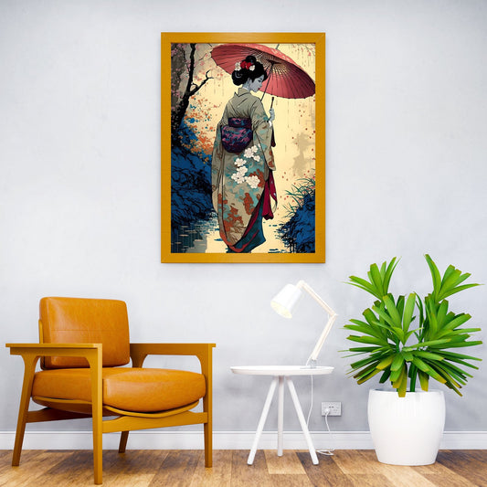 Girl Japanese umbrella Asian Style Poster | Wall Art for Home & Office | High-Quality Print - High-Quality Visual Display