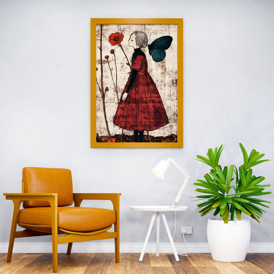 Girl with Butterfly Wings Asian Style Poster | Wall Art for Home & Office | High-Quality Print - High-Quality Visual Display