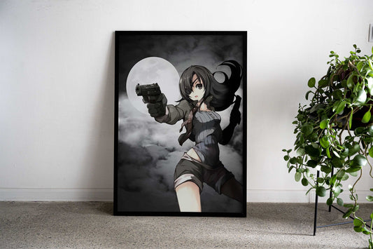 Girl with gun Asian Style Poster | Wall Art for Home & Office | High-Quality Print - High-Quality Visual Display