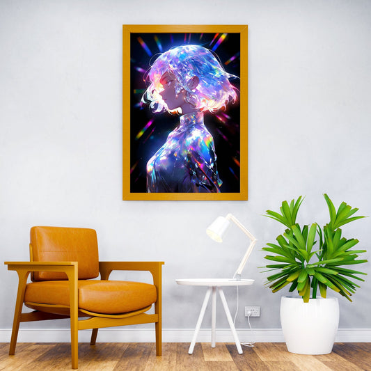 Glowing Girl Psychedelics Asian Style Poster | Wall Art for Home & Office | High-Quality Print - High-Quality Visual Display