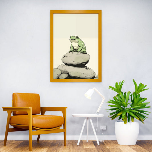Glum Frog Japanese Art Asian Style Poster | Wall Art for Home & Office | High-Quality Print - High-Quality Visual Display