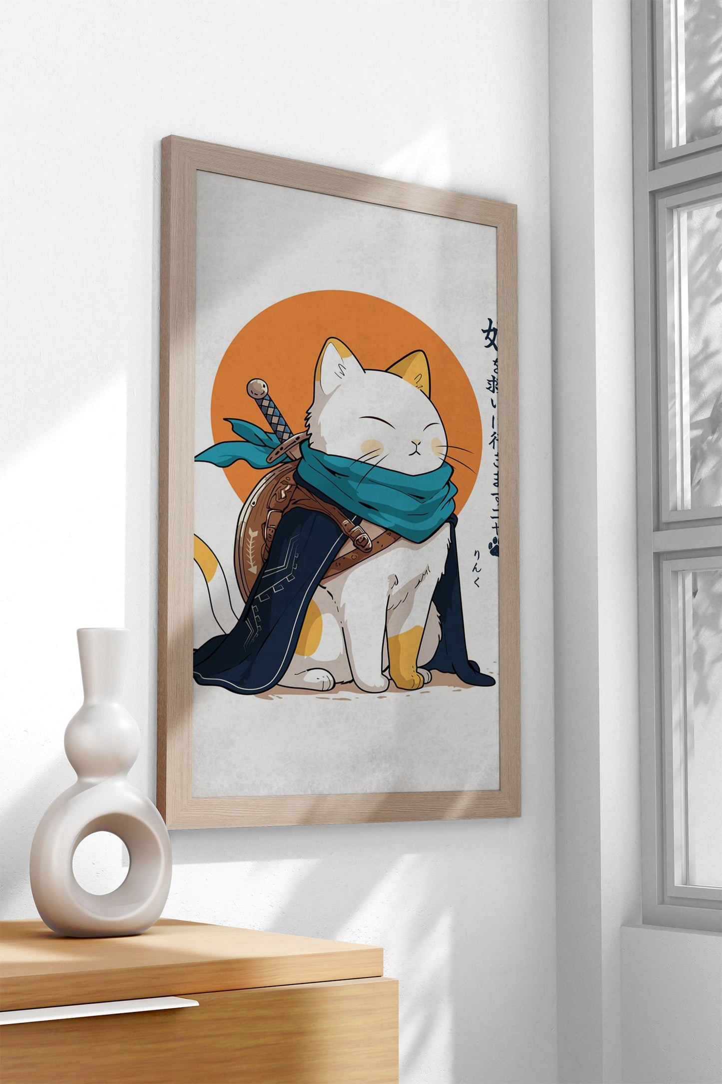 Going to save the princess, meow! Asian Style Poster | Wall Art for Home & Office | High-Quality Print