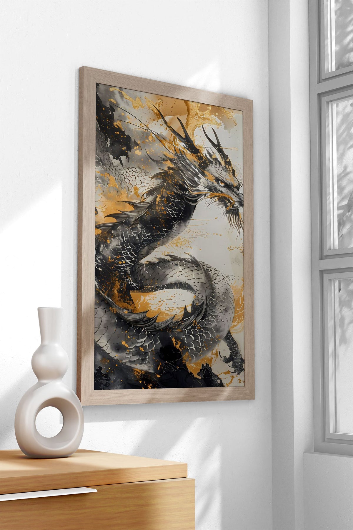 Gold Ancient Asian Dragon Asian Style Poster | Wall Art for Home & Office | High-Quality Print - High-Quality Visual Display