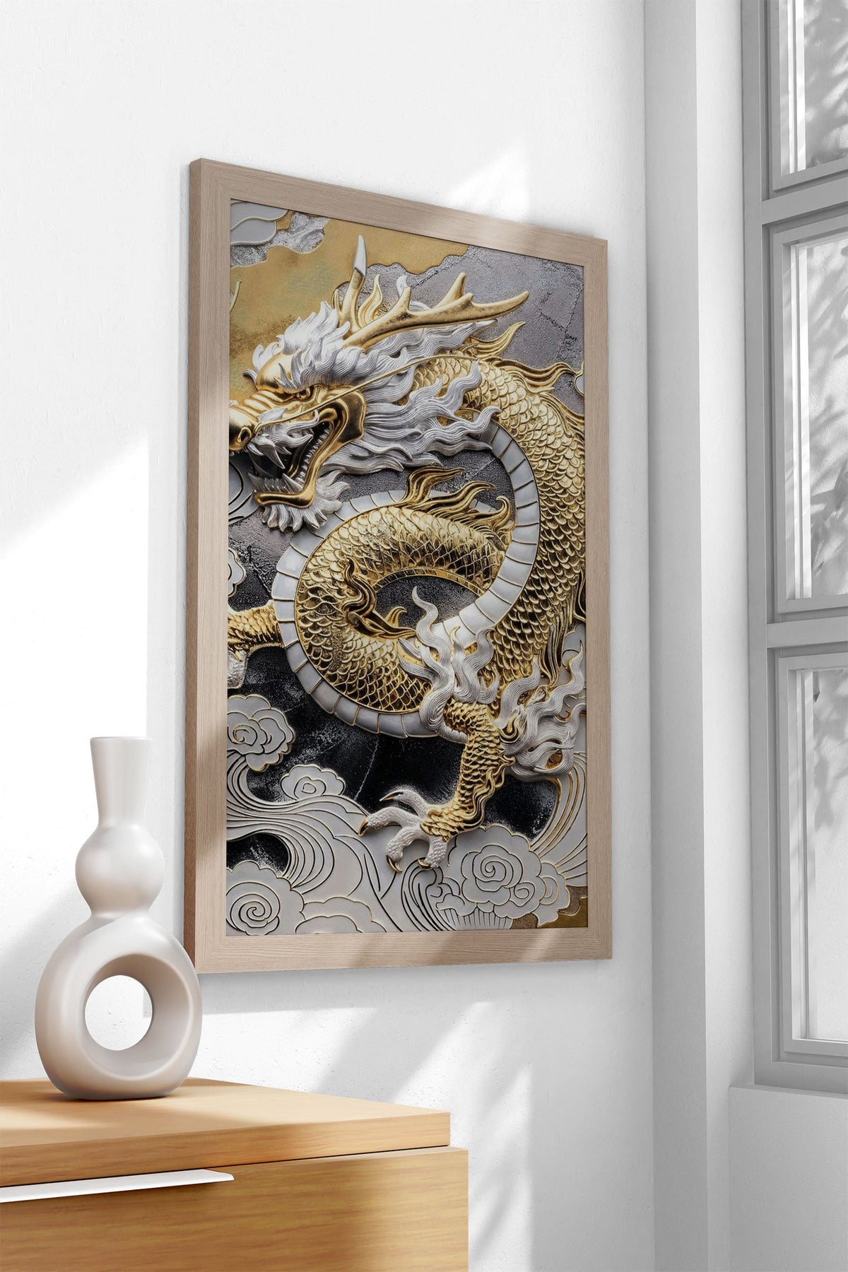 Gold Asian Dragon Majesty Asian Style Poster | Wall Art for Home & Office | High-Quality Print - High-Quality Visual Display
