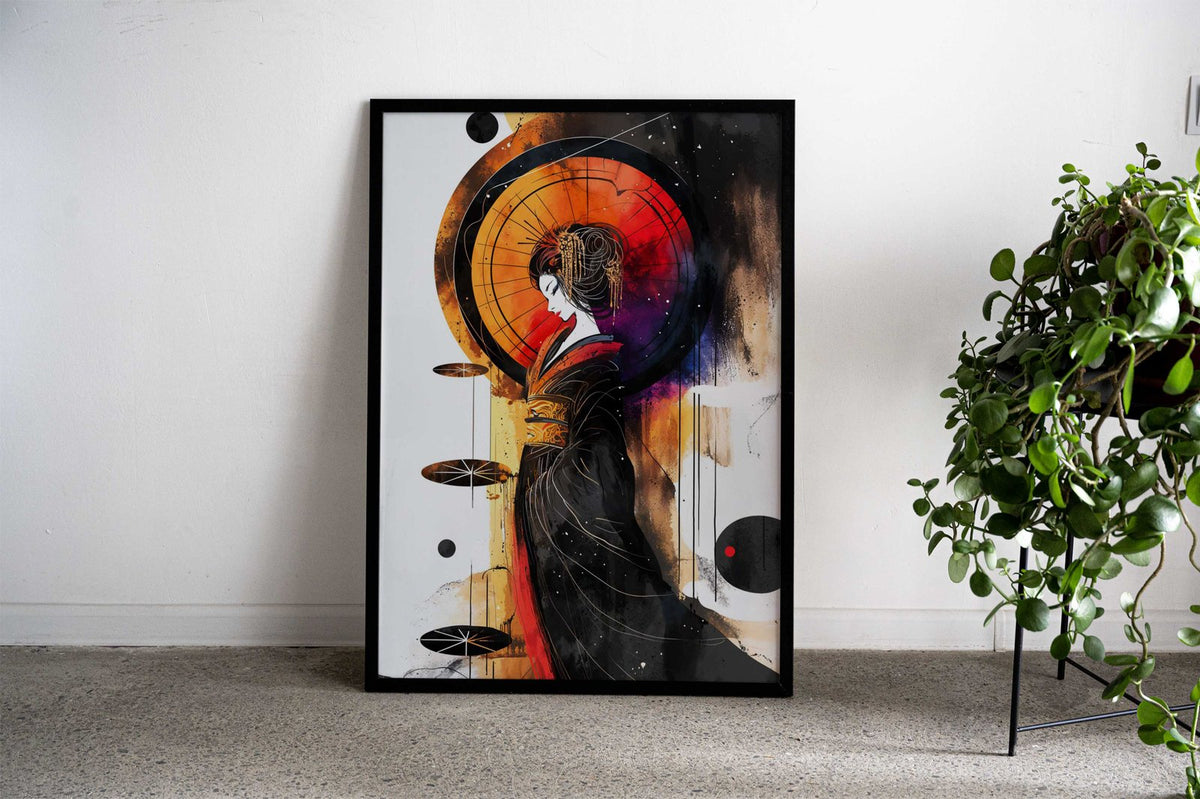 Gold Geisha Asian Style Poster | Wall Art for Home & Office | High-Quality Print - High-Quality Visual Display