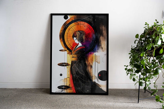 Gold Geisha Asian Style Poster | Wall Art for Home & Office | High-Quality Print - High-Quality Visual Display