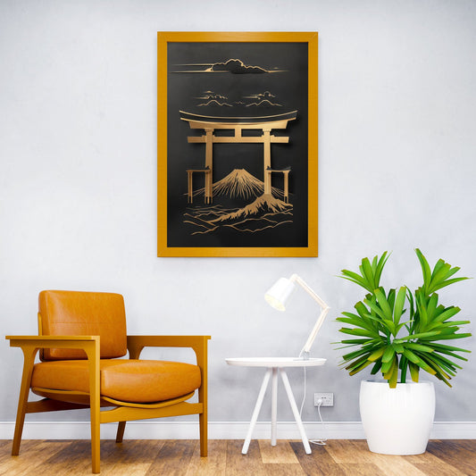 Gold Japan Gate Asian Style Poster | Wall Art for Home & Office | High-Quality Print - High-Quality Visual Display