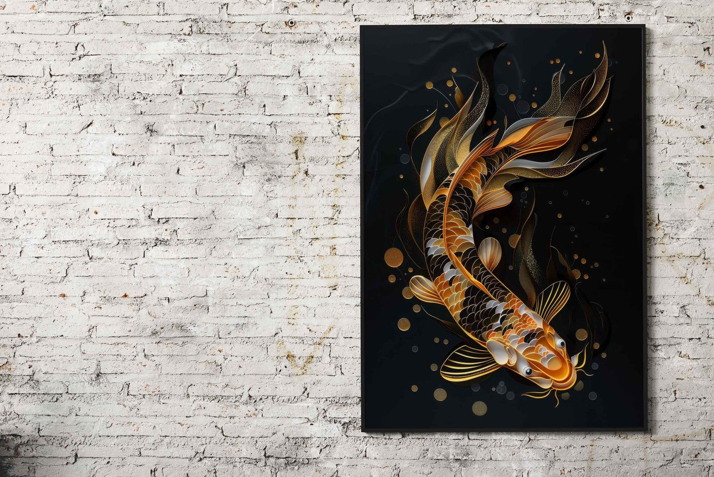 Gold Koi Fish Asian Style Poster | Wall Art for Home & Office | High-Quality Print - High-Quality Visual Display