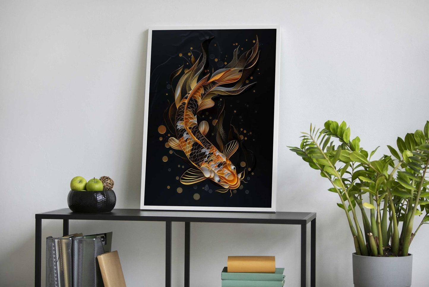 Gold Koi Fish Asian Style Poster | Wall Art for Home & Office | High-Quality Print - High-Quality Visual Display