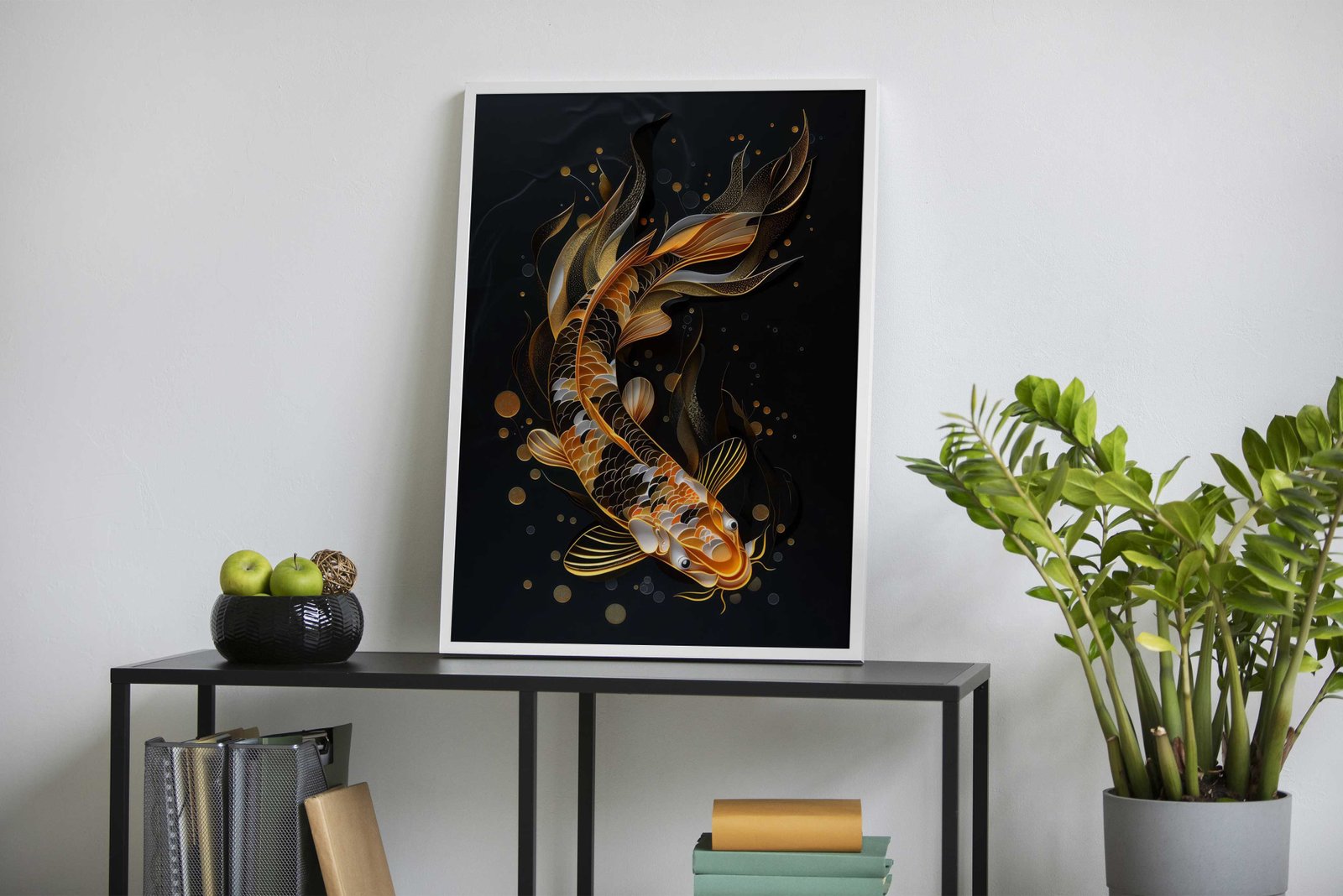Gold Koi Fish Asian Style Poster | Wall Art for Home & Office | High-Quality Print - High-Quality Visual Display