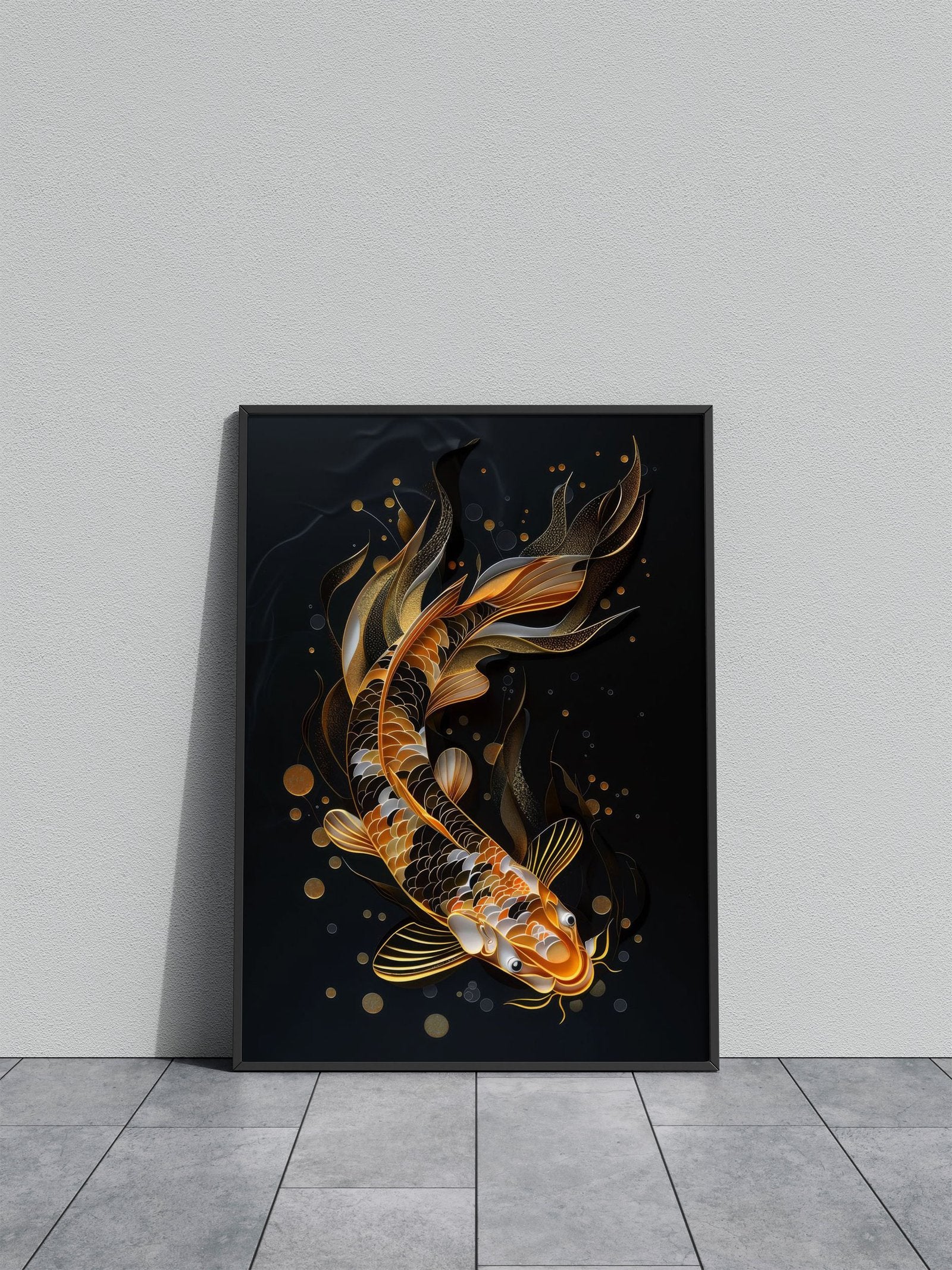 Gold Koi Fish Asian Style Poster | Wall Art for Home & Office | High-Quality Print - High-Quality Visual Display