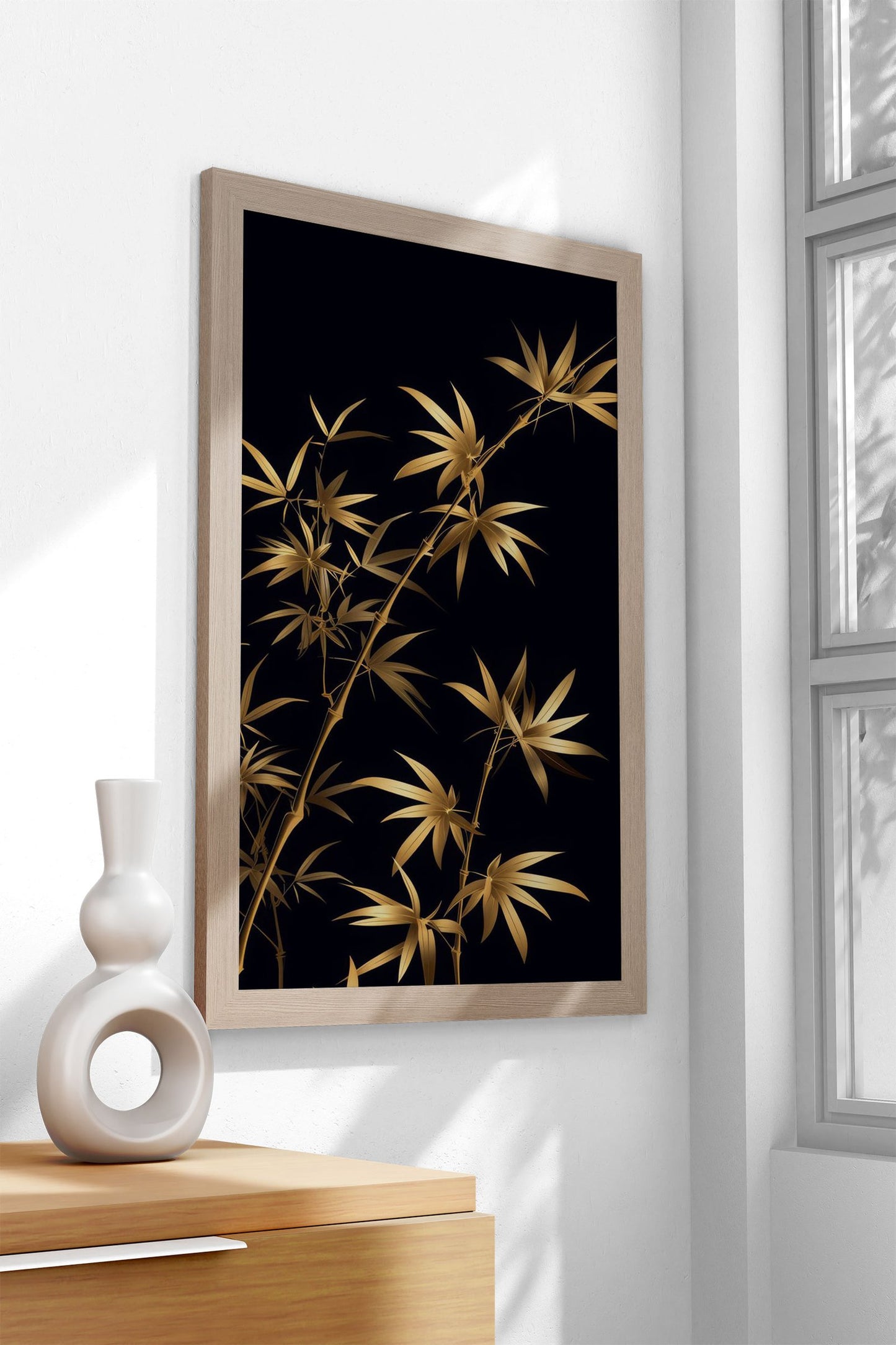 Gold Leaf Asian Style Poster | Wall Art for Home & Office | High-Quality Print - High-Quality Visual Display