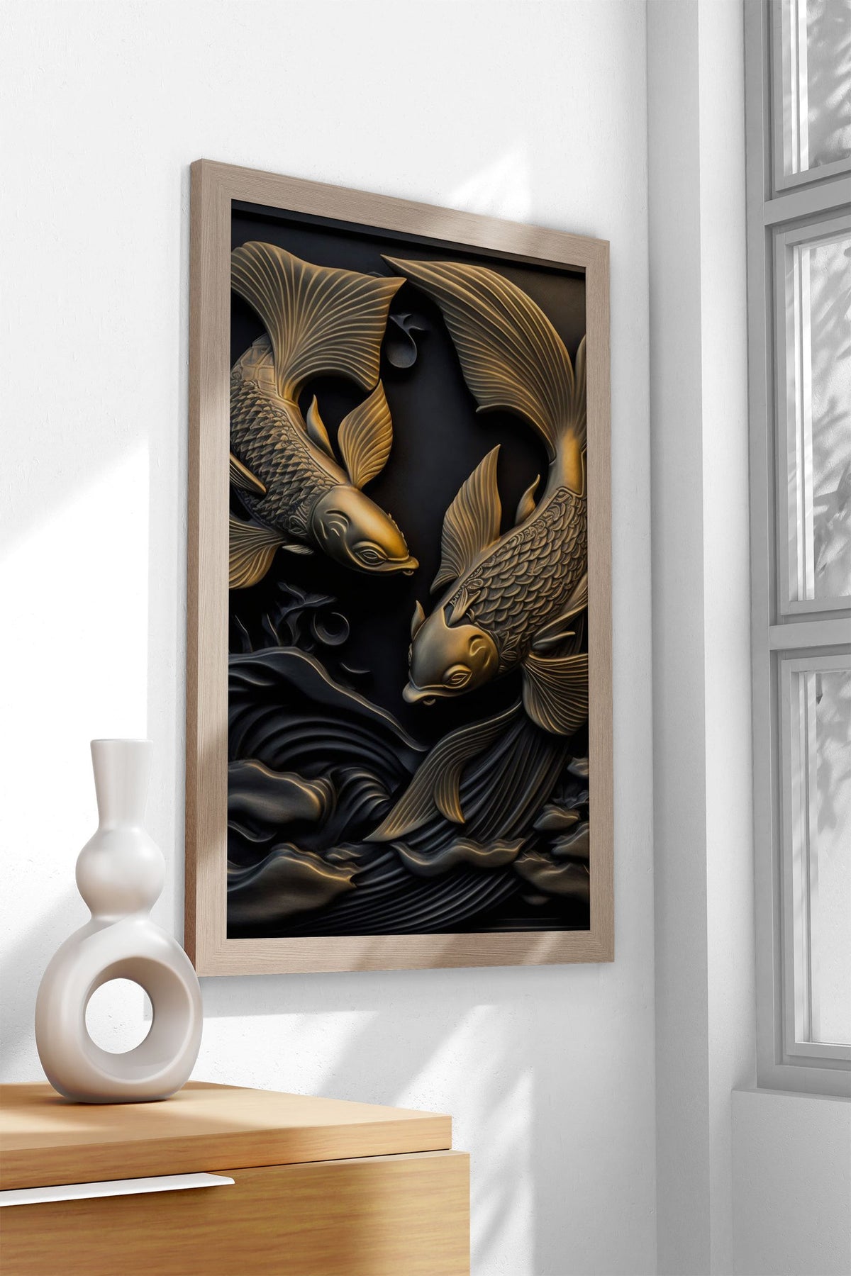 Gold Relief Deco Asian Style Poster | Wall Art for Home & Office | High-Quality Print - High-Quality Visual Display