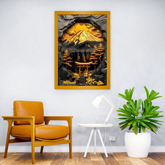 Gold Torii Asian Style Poster | Wall Art for Home & Office | High-Quality Print - High-Quality Visual Display