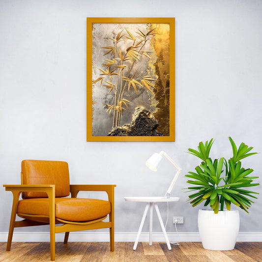 Golden Bamboo Elegance Asian Style Poster | Wall Art for Home & Office | High-Quality Print - High-Quality Visual Display