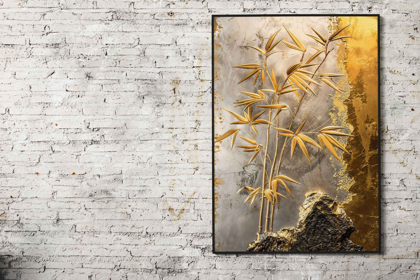 Golden Bamboo Elegance Asian Style Poster | Wall Art for Home & Office | High-Quality Print