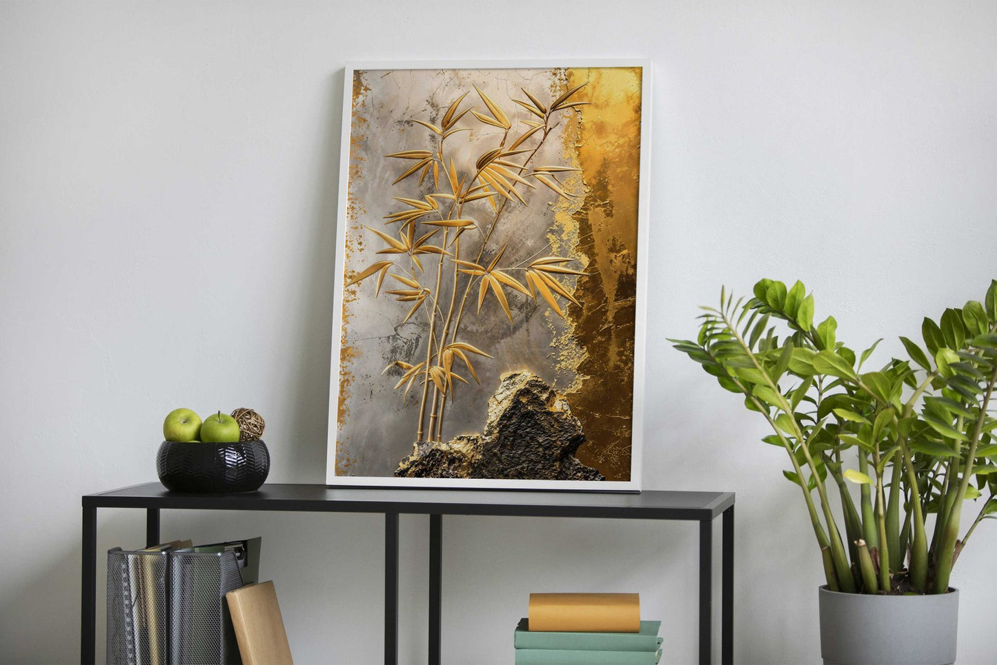 Golden Bamboo Elegance Asian Style Poster | Wall Art for Home & Office | High-Quality Print