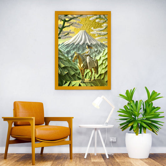 Golden Bonsai and Samurai Asian Style Poster | Wall Art for Home & Office | High-Quality Print - High-Quality Visual Display