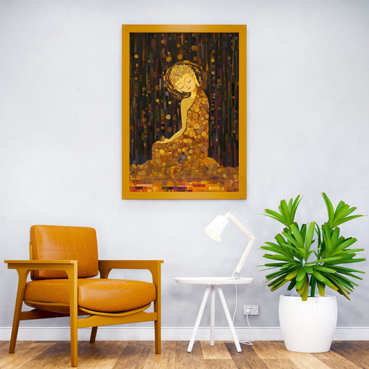 Golden Buddha Meditation Asian Style Poster | Wall Art for Home & Office | High-Quality Print - High-Quality Visual Display