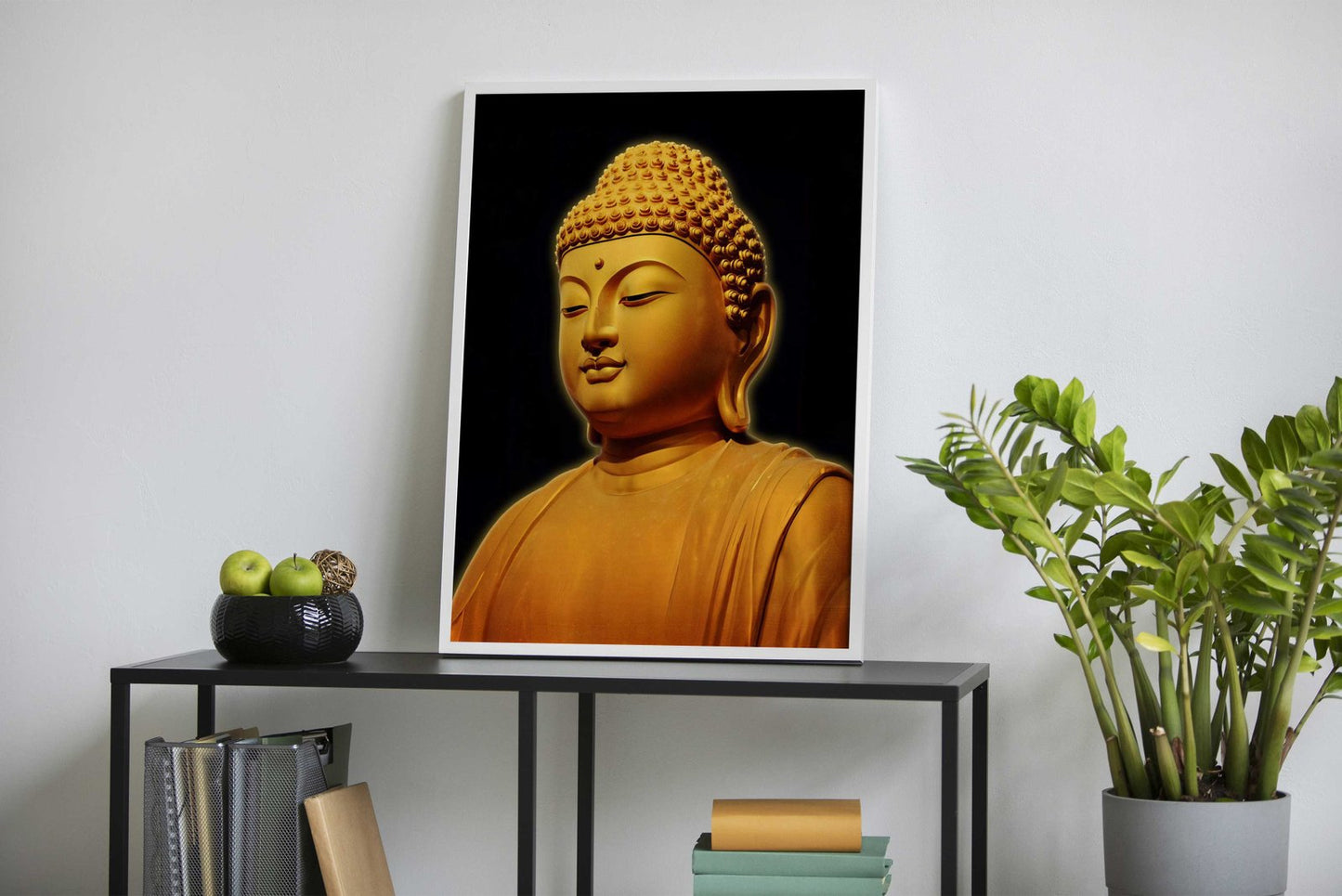 Golden Buddha Portrait Asian Style Poster | Wall Art for Home & Office | High-Quality Print - High-Quality Visual Display
