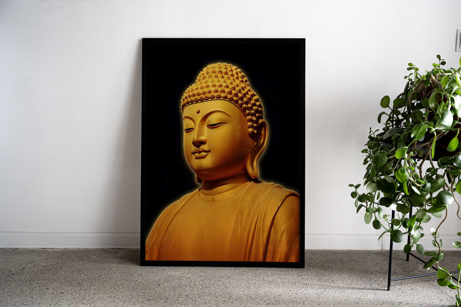 Golden Buddha Portrait Asian Style Poster | Wall Art for Home & Office | High-Quality Print - High-Quality Visual Display