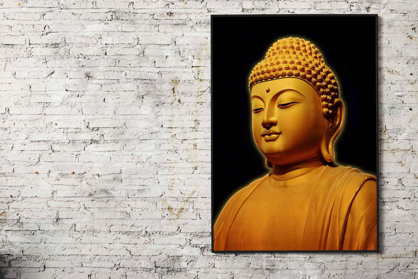 Golden Buddha Portrait Asian Style Poster | Wall Art for Home & Office | High-Quality Print - High-Quality Visual Display