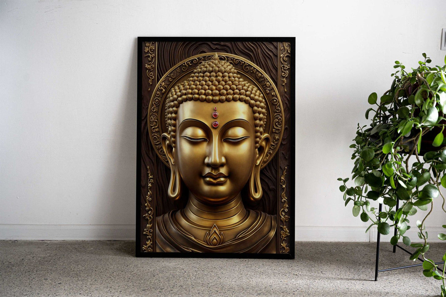 Golden Buddha Sculpture Asian Style Poster | Wall Art for Home & Office | High-Quality Print
