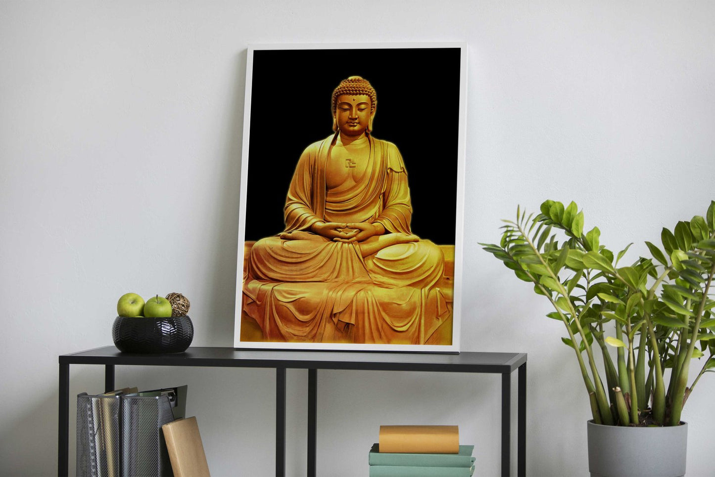 Golden Buddha Sitting Asian Style Poster | Wall Art for Home & Office | High-Quality Print