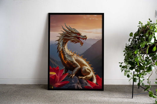 Golden Dragon 1 Asian Style Poster | Wall Art for Home & Office | High-Quality Print - High-Quality Visual Display