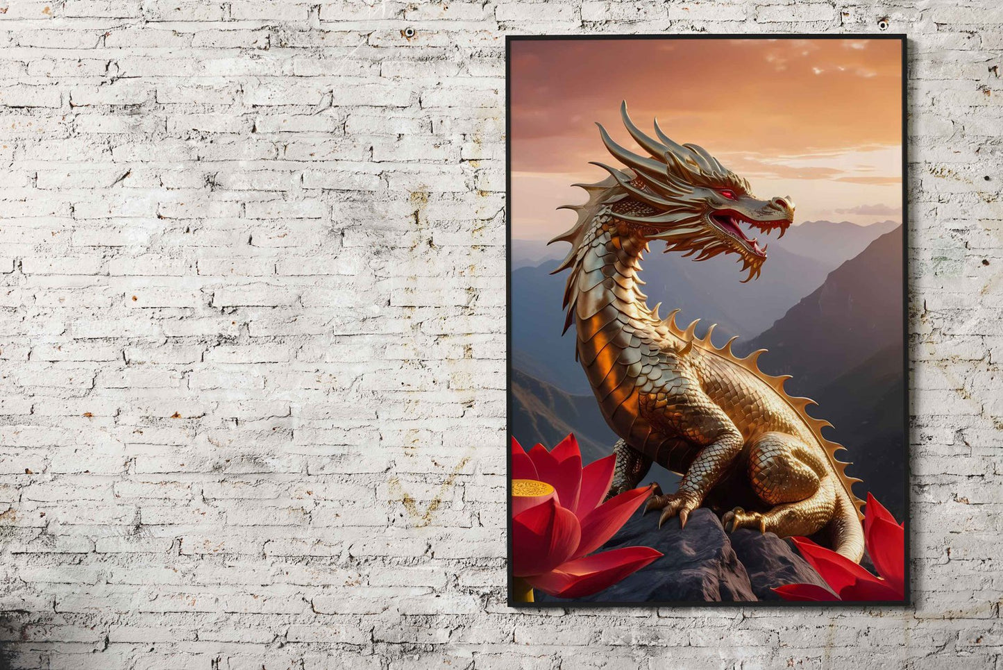 Golden Dragon 1 Asian Style Poster | Wall Art for Home & Office | High-Quality Print