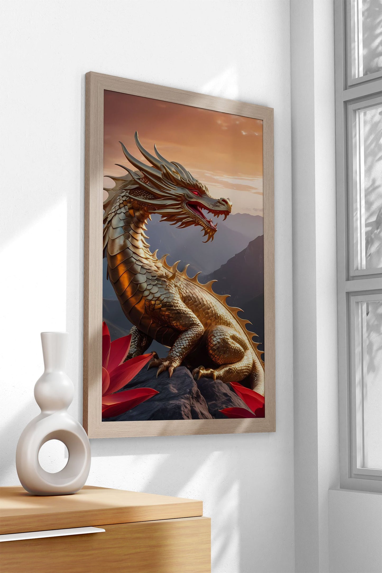 Golden Dragon 1 Asian Style Poster | Wall Art for Home & Office | High-Quality Print