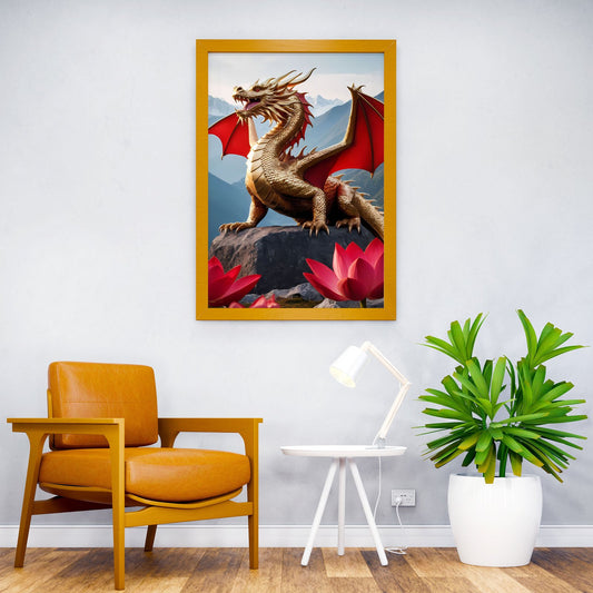 Golden Dragon 3 Asian Style Poster | Wall Art for Home & Office | High-Quality Print - High-Quality Visual Display