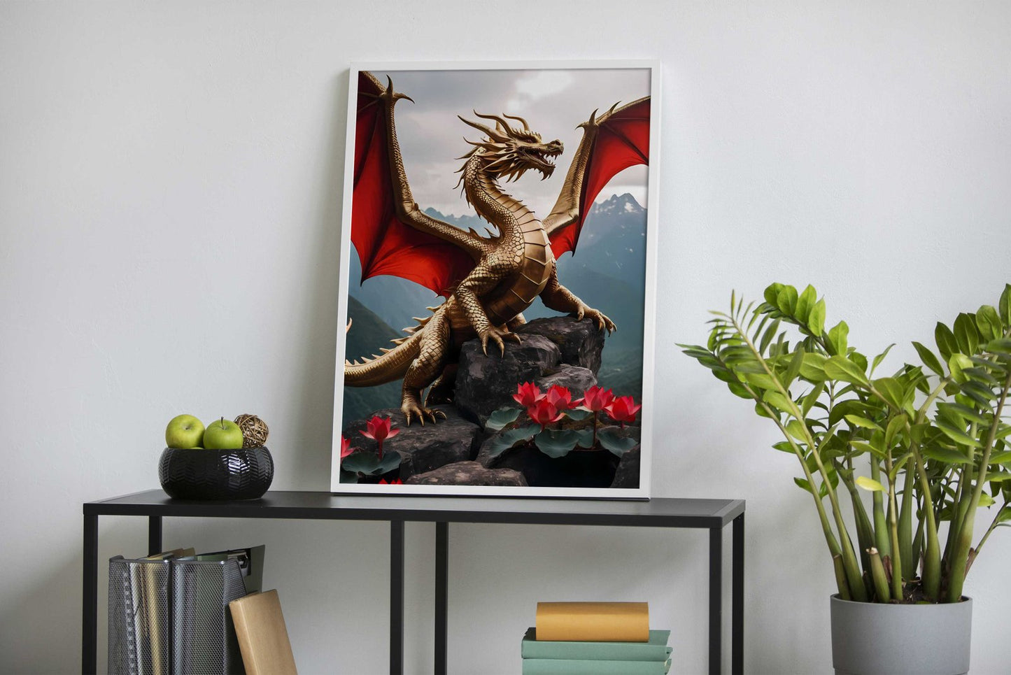 Golden Dragon Asian Style Poster | Wall Art for Home & Office | High-Quality Print