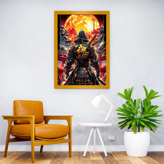 Golden Epic Samurai Asian Style Poster | Wall Art for Home & Office | High-Quality Print - High-Quality Visual Display