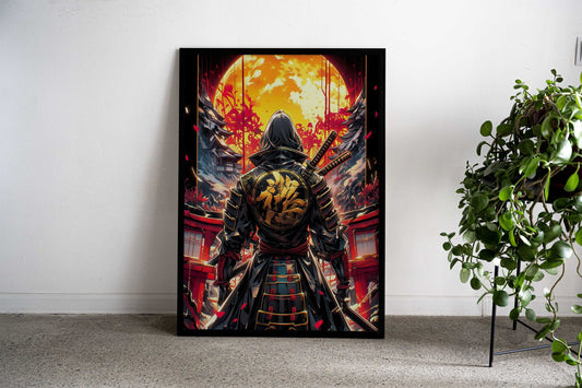 Golden Epic Samurai Asian Style Poster | Wall Art for Home & Office | High-Quality Print - High-Quality Visual Display