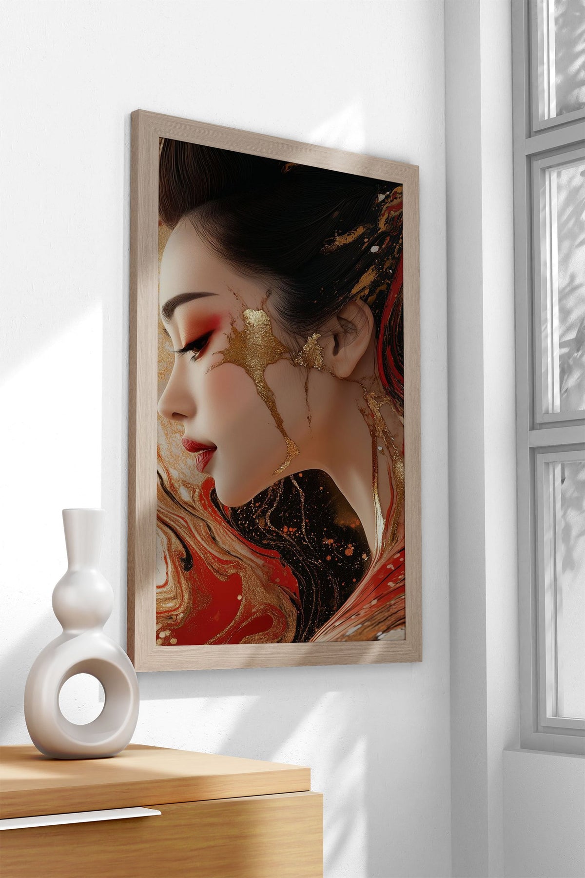 Golden Geisha Asian Style Poster | Wall Art for Home & Office | High-Quality Print - High-Quality Visual Display