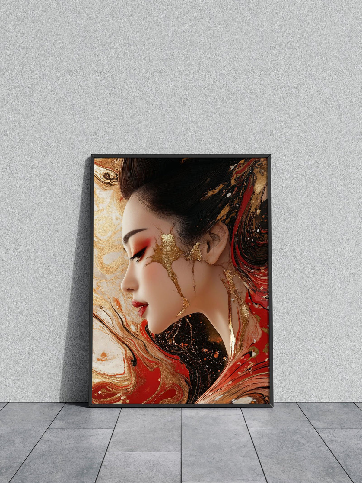 Golden Geisha Asian Style Poster | Wall Art for Home & Office | High-Quality Print - High-Quality Visual Display
