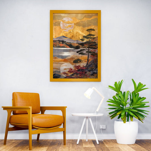 Golden Glow of Fuji Asian Style Poster | Wall Art for Home & Office | High-Quality Print - High-Quality Visual Display
